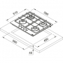 Варочная поверхность Franke Газовая варочная поверхность FHSM 604 3G DC XS CНержавеющая сталь