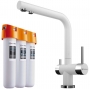 Комплект смеситель с фильтром Omoikiri Комплект Nagano-WH + Pure drop Lite