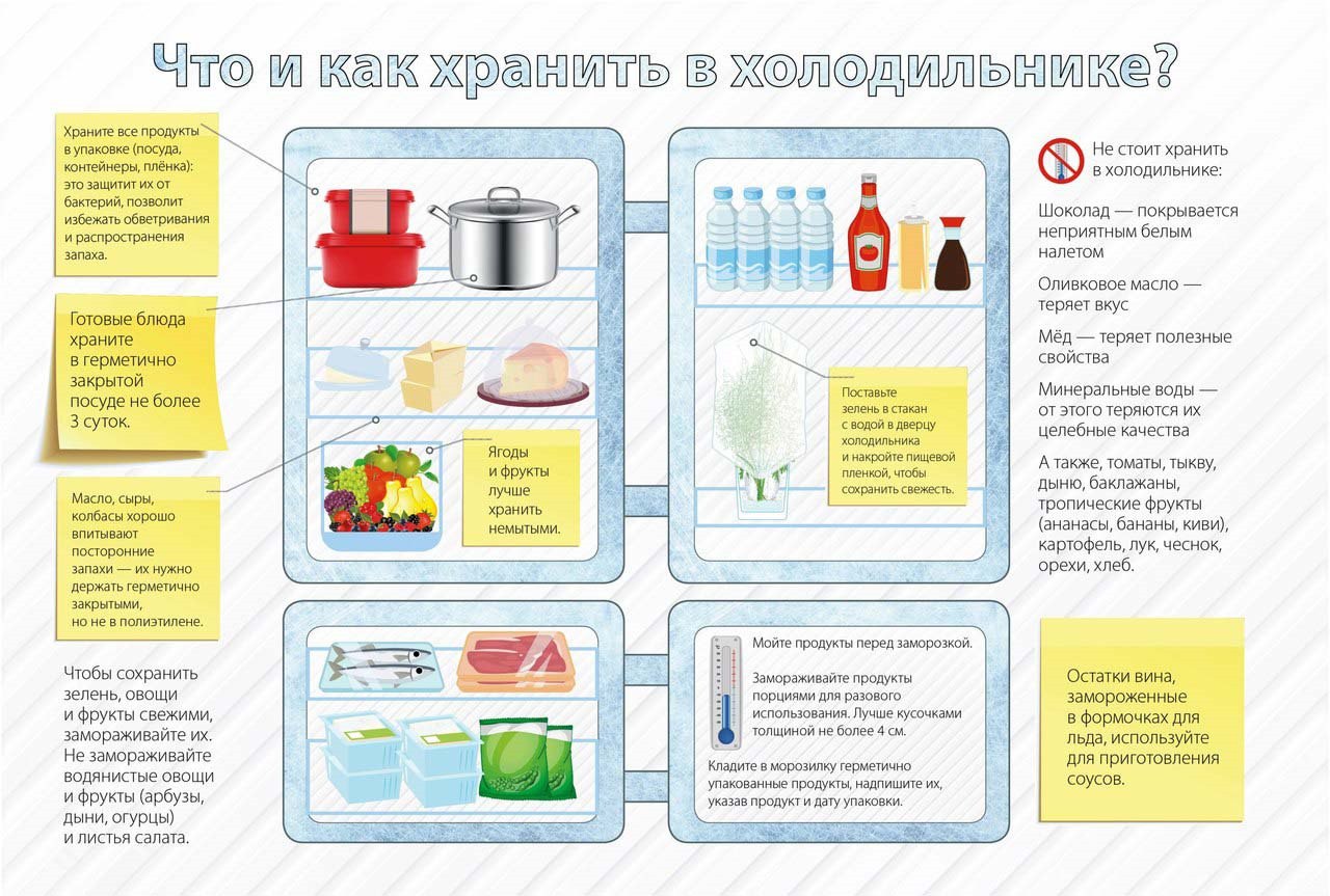 Как хранить продукты в холодильнике